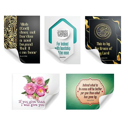 6 Islamic Muslim Stickers - Quran Verse, Hadith and Quote Reminders for Planners, Vision Boards, and Art Prints (Quran Verses) - color: Verses