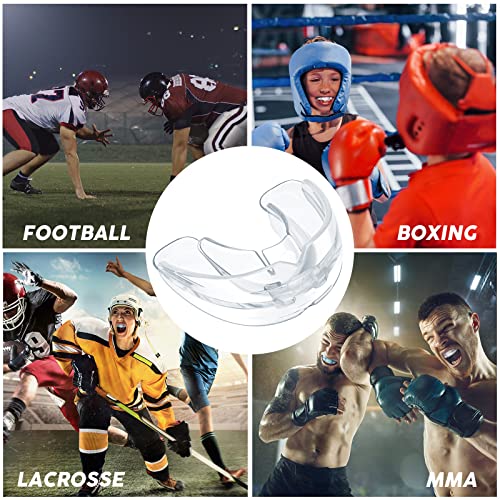 TOODOO 6 Pieces Braces Mouth Guard Kids Sports Mouth Guard for Kids Double Football Youth Mouthguards for Boxing Football Hockey Karate Basketball (Transparent, Transparent Blue) - color: Transparent, Transparent Blue