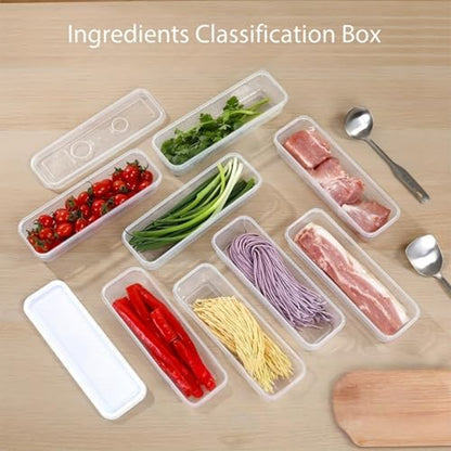 3 Pack Stackable Food Storage Containers - 1500ml (51oz) Fridge Organizer with Removable Drain Plate & Lid for Fish, Meat, Fruits, Vegetables