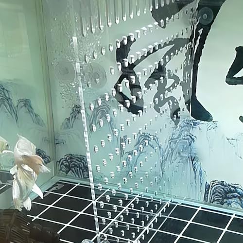 Wakauto Aquarium Acrylic Isolation Board Fish Tank Divider 25x30cm with Suction Cups for Fish Breeding and Aquarium Separation