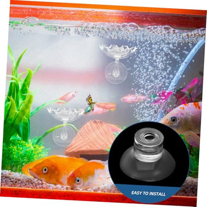 GALPADA 50pcs Fish Tank Cups for Secure Feeder Fixing Transparent Aquarium Accessories for Easy Installation and Visibility for Fish Bowls and Aquatic Environments - size: 3.00X3.00X1.50CM