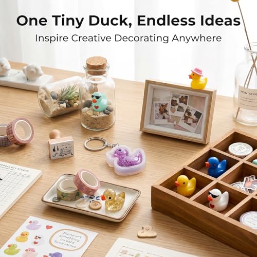 Miniature Luminous Resin Duck Figurines, Desktop Ornaments, 100 PCS