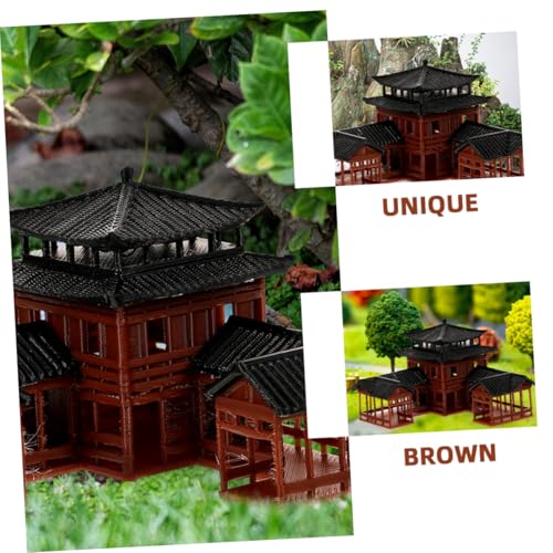 Miniature Pagoda Figurines Ancient Inn Landscape Model Aquarium Decor Ornaments for Fish Tank Bonsai Figurines Japanese Zen Garden and Micro Landscape 3.14 X 3.14 X 2.36 in