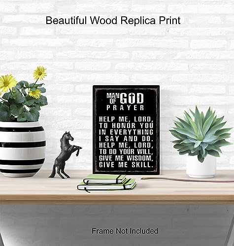 Christian Wall Art For Men LARGE 11x14 - Inspirational Bible Verse Print Sign - Religious Gifts for Him - Motivational poster - Scripture - Man cave, Office, Church Decor - Christianity Art Decoration - size: 11"L x 14"W, style: Unframed