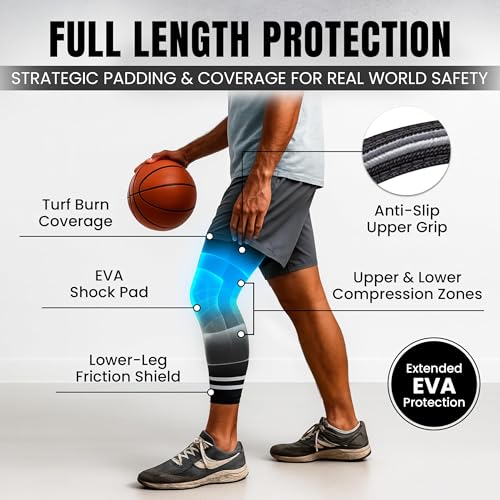 Dirt Defence Basketball Knee Pads - 2Pcs Medium Size Padded Knee Compression Sleeve for Legs - EVA Shock-Absorbing Support for Sports Training and Recovery - Volleyball, Soccer, Weightlifting, Baseball - Medium - size: Medium