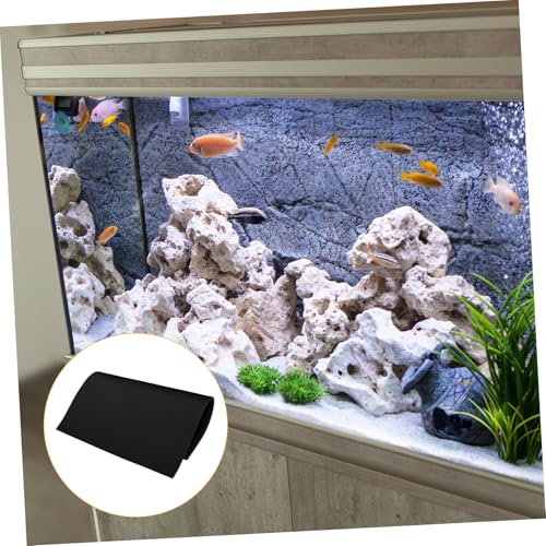 Fish Tank Pad Aquascaping Fish Tank Base Mat Fish Tank Bottom Mat Under Tray Water Tank Small Fish Tank Kit Aquarium Mat Air Valve Aquarium Fishtank Bandejas para Comida Black Foam