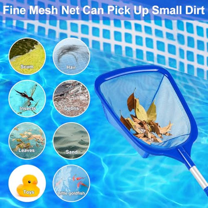 Hot Tub Skimmer Net with Ultra Fine Mesh, Handheld Spa Pool Net for Fine Debris & Leaves, Lightweight Safe-Edge Cleaner for Hot Tubs, Small Pools & Spas - size: 2