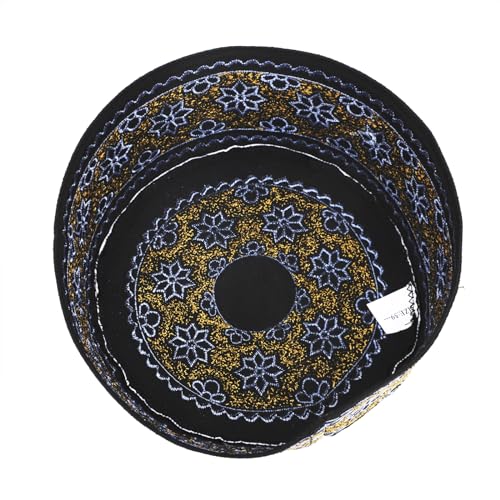 Muslim Prayer Hat for Men Worship Hat Islamic Muslim Prayer Hats Cap Beanie Headwear for Ramadan Eid - color: Yellow