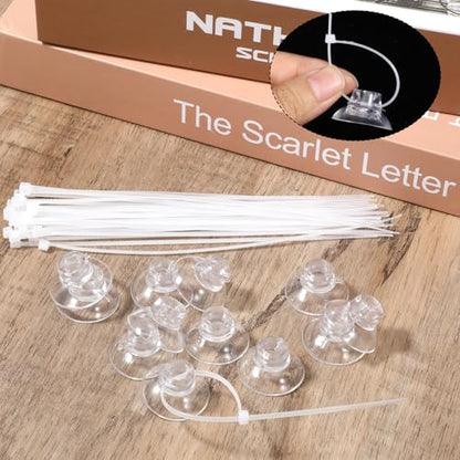 15pcs Clear Silicone Suction Cups for Aquariums with Zip Ties Aquarium Suction Cups for Tubing Fish Tank Plant Holder Binding Fish Tank Rubber Anti-Collision Sucker Pad for Moss, Shrimp Nest, Glass