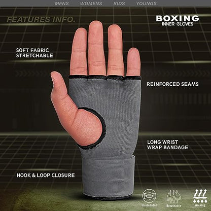 FARABI Kids Hybrid Boxing Inner Gloves Punching Boxing Gloves - color: Grey