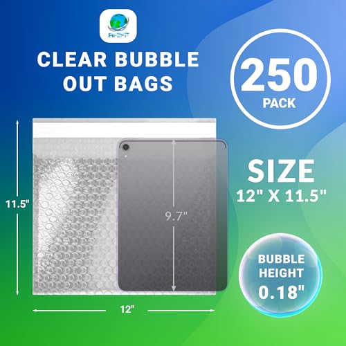 Shipping Bubble Bag, 12 x 11.5 Inches. 250 Pack Clear Bags for Packaging. Self Seal Bubble Pouches for Packing. Waterproof Polyethylene Storage Moving Bags. Packing Materials for Fragile Items - size: 3" x 4" / 500 Pack