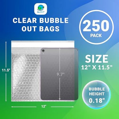 Shipping Bubble Bag, 12 x 11.5 Inches. 250 Pack Clear Bags for Packaging. Self Seal Bubble Pouches for Packing. Waterproof Polyethylene Storage Moving Bags. Packing Materials for Fragile Items - size: 3" x 4" / 500 Pack