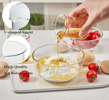High Borosilicate Glass Measuring Cup-V-Shaped Spout，Glass Measuring Beaker for Kitchen or Restaurant, Easy to Read, 150 ML (5 Oz)-Single - size: 150 ML (5 Oz)-SINGLE