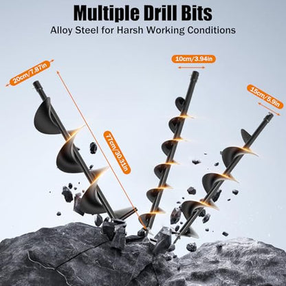 Auger Post Hole Digger, Gas Powered Earth Post Hole Digger Post Holes Earth Digger Petrol Drill Borer Bulb Planting Drill Fence Hole Maker Machine (71CC 3.12HP 2.3KW) - size: 71CC 3.12HP 2.3KW