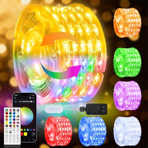 OMIKA Fairy Lights Plug in, 66FT 200 LED Smart String Lights Plug in with Remote & APP Controlled, Warm White + RGB Music Sync Timer, Twinkle Lights for Bedroom Classroom Holiday Christmas Decor - color: RGB (Red, Green, Blue), size: 66ft 200LED