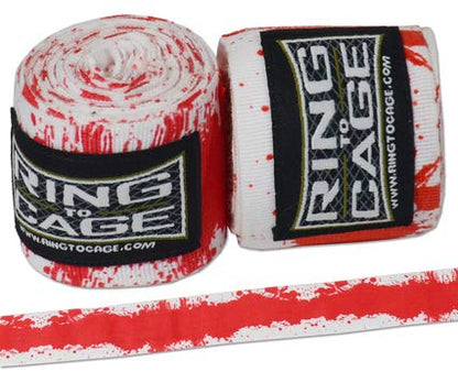 Ring to Cage Handwraps Mexican Style Stretchable- Patterned 180" Long - 23 Color Patterns - color: Bloody