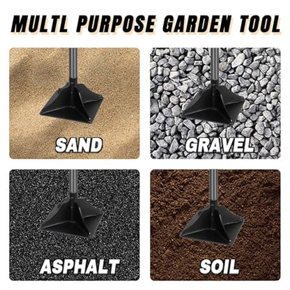Steel Tamper Tool with 48 inch Handle, 10''x10'' Gardening Hand Tools for Leveling Ground Installing Pavers Driveway, Garden, Yard and Repairing Blacktop