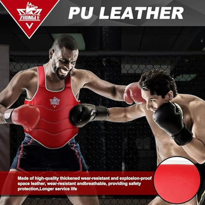 Boxing Chest Protector Adjustable MMA Taekwondo Muay Thai Chest Protector, Boxing Training Heavy fist, Adjustable Shield, Martial Arts Upper Abdomen Protective pad, Taekwondo