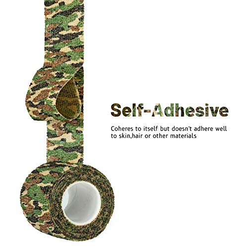 FRESINIDER 9 Rolls Self Adhesive Wrap Athletic Tape Gauze, Breathable Elastic Cohesive Bandage for Sports Injury & Pet (7 Pcs 2" x 5 Yards + 2 Pcs 1" X 5 Yards) (Asian Tiger Camo) - color: Asian Tiger Camo