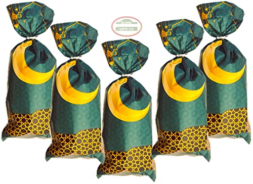 Ramadan [50 Pack] Ramadan Favor Bags Ramadan Mubarak Bags Happy Eid Customized Party Favors Eid decor Arabic Novelty Bags Gifts Wholesale - style: Bags(50)