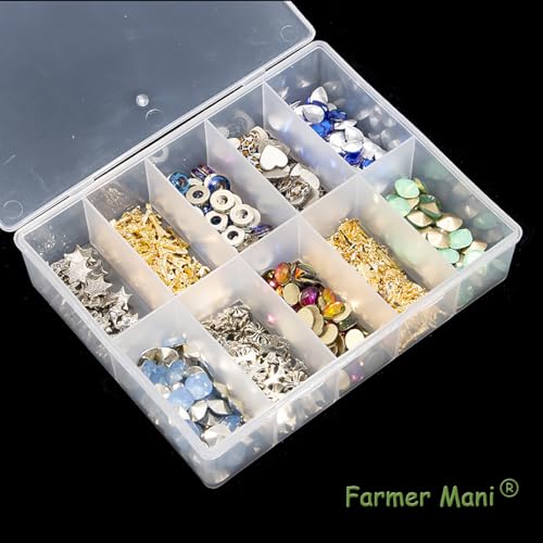 2 PCS Transparent Beads Storage Containers Box, Plastic Bead Organizers (10 Girds) for Small Items and Other Craft Projects, Bead Rings Jewelry Display Organizer Size 6.46 x 3.78 x 1.06 in - size: 10 Grids