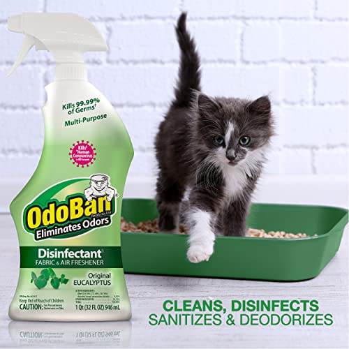 OdoBan Ready-to-Use Disinfectant and Odor Eliminator, Set of 3 Spray Bottles, 32 Ounces Each, Original Eucalyptus Scent - size: 32 Fl Oz (Pack of 3)