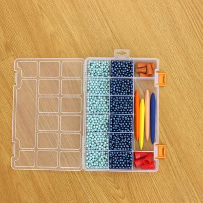 3 Pack Mixed Size Clear Plastic Storage Box Organizer Case with Fixed Compartment for Small Parts, Jewelry, Diamond, Craft Supplies, Sewing Kit, DIY Accessories - size: Mixed Size