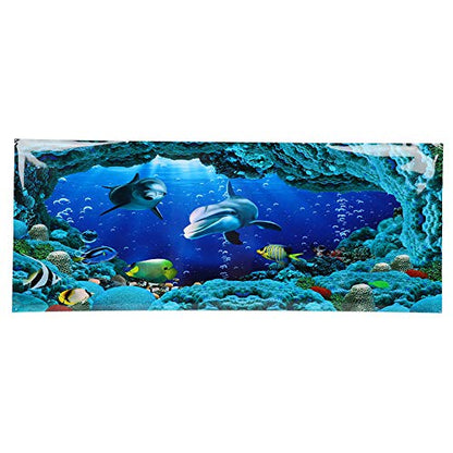 Background Poster Decorative Sea World Paintings PVC Sticker Landscape for Aquarium Fish Tank (61 * 30cm) - size: 61*30cm