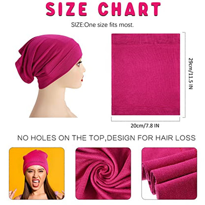 JenPen 18 Pcs Hijab Undercap Scarf Headwear Unisex Dreadlock Hat Turbans Women Stretch Under Caps Solid Color Hijab Cap - color: Dark Color