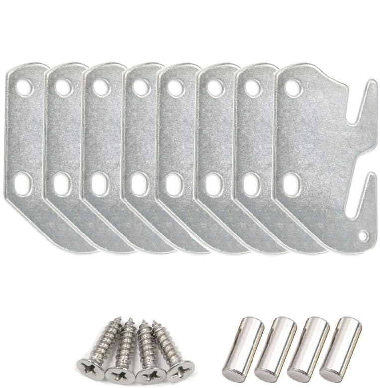 Bitray Wood Bed Plates Wood Bed Rail Hook Plates Bed Rail Brackets - 8pcs - style: 8pcs