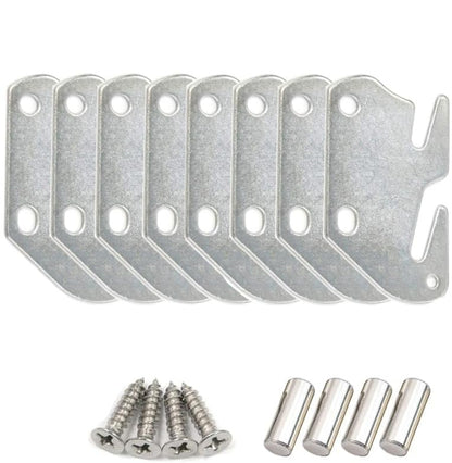 Bitray Wood Bed Plates Wood Bed Rail Hook Plates Bed Rail Brackets - 8pcs - style: 8pcs