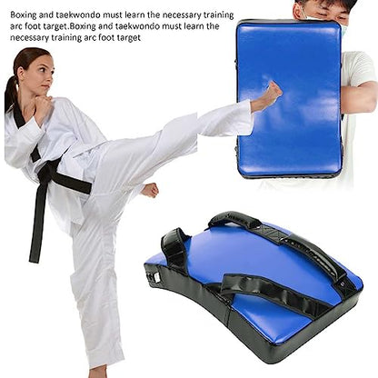 Taekwondo Curved Foot Target, Ergonomically Designed Muay Thai Pad for Training, Curved Kickboxing Strike Shield for Martial Arts, Taekwondo, Karate - color: Blue
