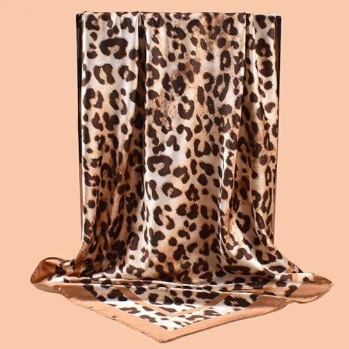 Head Scarf Hair Neck Scarves for Women Purse Bag Scarfs for Handbag Silky Satin Square Headscarf Fashion Hair Bandanas - color: Camel