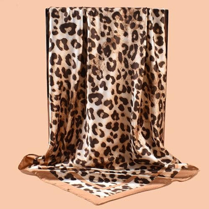 Head Scarf Hair Neck Scarves for Women Purse Bag Scarfs for Handbag Silky Satin Square Headscarf Fashion Hair Bandanas - color: Camel