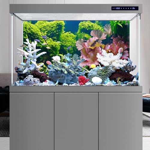 AWERT 48x24 inches Aquatic Plant Aquarium Background River Bed & Lake Fish Tank Background Vinyl - size: 48x24in/120x60cm
