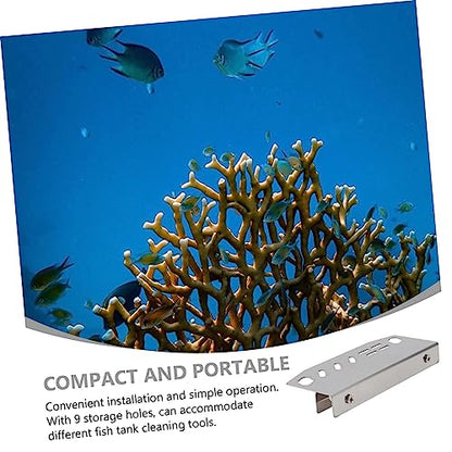 Sosoport 1Pc Aquarium Tool Organizer Fish Tank Holder for Accessories Compact Rack for Scrapers Scissors and Water