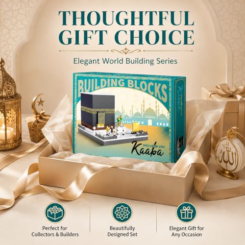 Mosque Kaaba of Mecca Building Blocks Sets Islamic Architecture Model Toys for Adults and Kids World Famous Landmark Building Kits Eid Gifts for Muslim 446PCS - style: Mosque Kaaba of Mecca