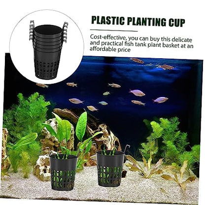BESPORTBLE 6pcs Hydroponic Plant Basket Net Cups for Aquariums Black Water Plant Fixing Holder Suitable for Fish Tank Landscape