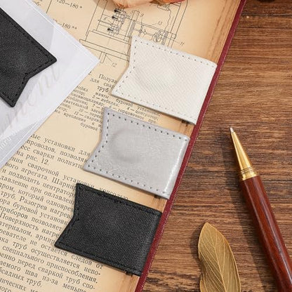 3PCS Magnetic Leather Bookmarks，Book Marks for Books, Strong Magnet Reading Accessories for Men & Women，Long-Lasting and Durable Gift Suitable for Book Lovers & Students (Black, Silver, White) - style: Silver Ink