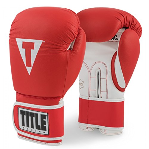 TITLE Boxing Pro Style Leather Training Gloves 3.0 - Boxing Gloves, Boxing Training Gloves, MMA Gloves, Oz Training Gloves, Kickboxing Gloves, Punching Bag Gloves, Sparring Gloves - color: Red/White, size: 16 oz