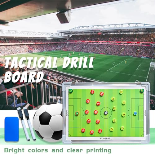 Pure Vie Portable Magnetic Soccer Coaching Board Football Tactics Clipboard | Soccer Strategy Whiteboard for Coaches Training and Matches, Dry Erase Board with Magnet, Pen Football Sport Coach Must Haves - color: #1