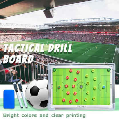 Pure Vie Portable Magnetic Soccer Coaching Board Football Tactics Clipboard | Soccer Strategy Whiteboard for Coaches Training and Matches, Dry Erase Board with Magnet, Pen Football Sport Coach Must Haves - color: #1