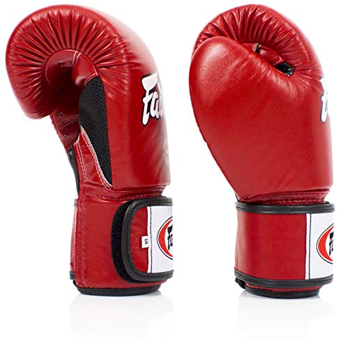 Fairtex BGV1BR Boxing Gloves & Deodorizer Set | Breathable, Shock Absorbent Muay Thai Gloves with Odor Neutralizing Inserts | Perfect for Boxing, Kickboxing, MMA, & Fitness
