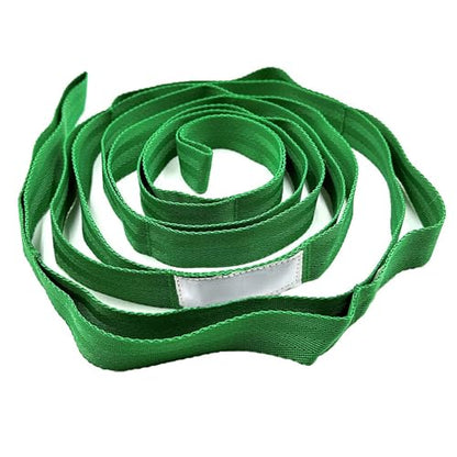 Stretching Strap with 10 Loops Non-Elastic Yoga Strap for Physical Therapy Pilates Dance Gymnastics Stretch Band for Daily Flexibility Routine at Home Gym Travel Includes Exercise Guide - color: Green