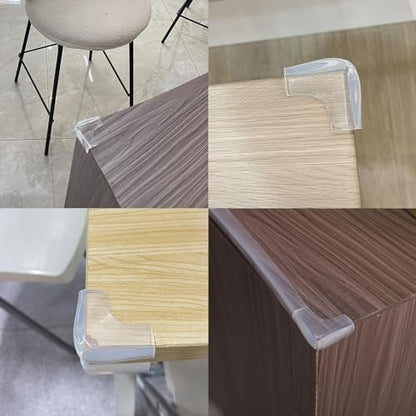 Food-Graded Silicone Clear Corner Protectors, Baby Proofing Table Edge Guards, Pre-Taped Adhesive Soft for Kids Child Safety Proof, Cabinets Counter Furniture Bumpers (4, 3/5x3/5 in (Width)) - size: 3/5x3/5 in (Width)