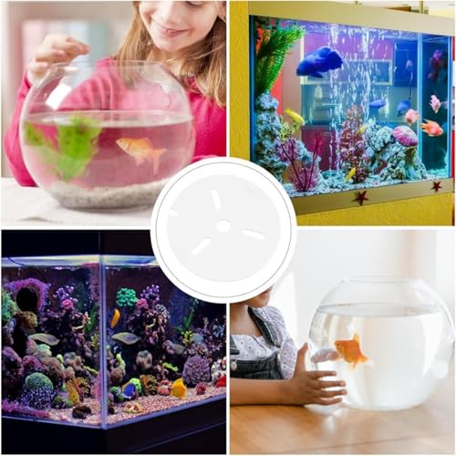 Acrylic Fish Tank Lid, Transparent Round Aquarium Cover, Anti Jump Protective Top Shield with Airflow Hole Feature, Lightweight Tank Guard Kit, Modern Style Lid, Office Use for Indoor