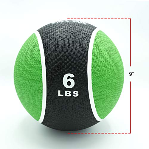 Valor Fitness 무게감 있는 의료용 볼 휴대용 고무 중간 볼 무게 코어 밸런스 복부 운동 장비 홈 체육관 운동 - color: 2.7kg(6파운드) 볼