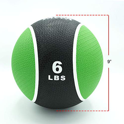Valor Fitness 무게감 있는 의료용 볼 휴대용 고무 중간 볼 무게 코어 밸런스 복부 운동 장비 홈 체육관 운동 - color: 2.7kg(6파운드) 볼