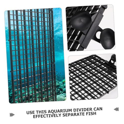 BESPORTBLE 1set Aquarium Divider Isolation Board Transparent Panels Cups for Fish Tank Separation Promotes Peaceful Environment Easy to Install Fits All - color: Black