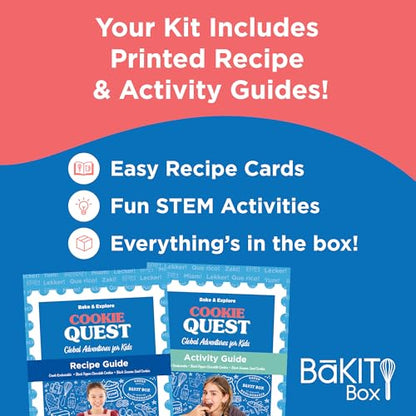 BāKIT Box Greek Koulourakia Cookie Kit, Kids Baking Gift with Printed Recipe & Activity Guide, Make Greek Twist Cookies + Learn Words & Symbols - color: Greek Koulourakia